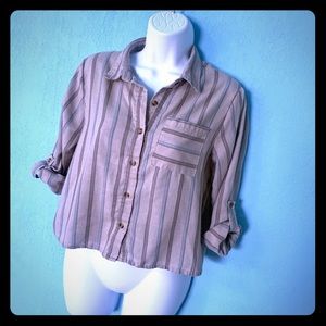 Love Notes Cropped Button Down